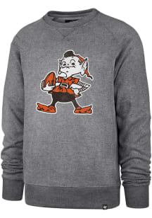 Brownie  47 Cleveland Browns Mens Grey Imprint Match Long Sleeve Fashion Sweatshirt