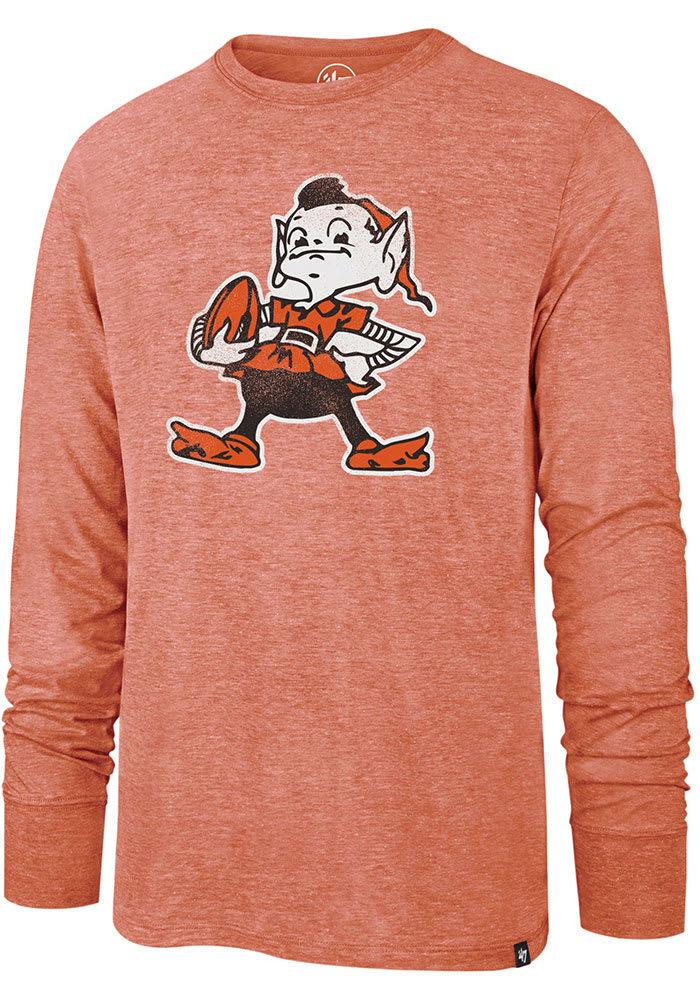 Brownie # Cleveland Browns Orange 47 Imprint Match Long Sleeve Fashion T Shirt