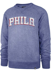 47 Philadelphia 76ers Mens Blue Imprint Match Long Sleeve Fashion Sweatshirt