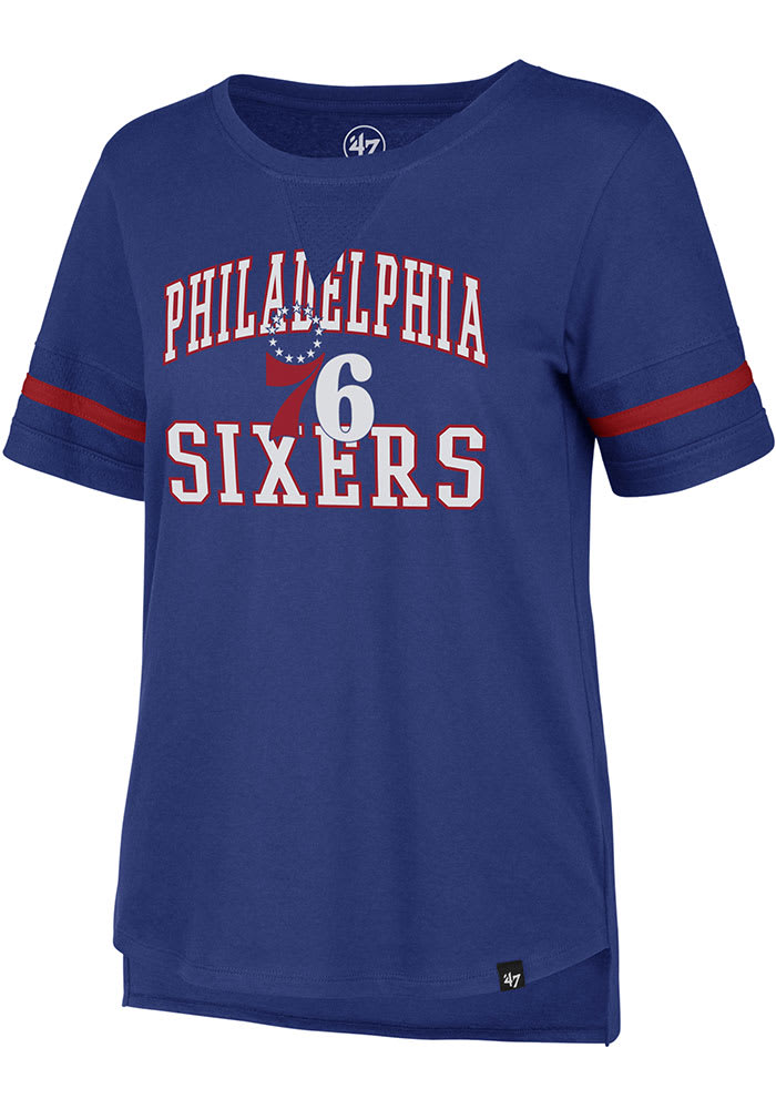 47 Philadelphia 76ers Womens Blue Team Up Short Sleeve T-Shirt