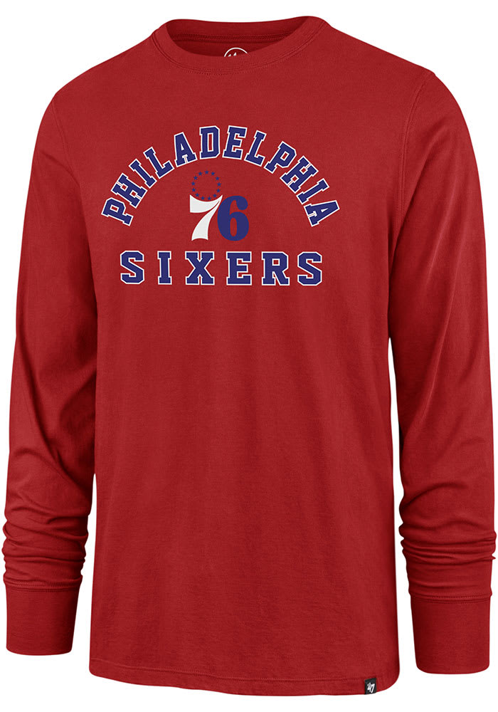 47 Philadelphia 76ers Red Varsity Arch Long Sleeve T Shirt