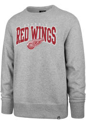 47 Detroit Red Wings Mens Grey Var Block Long Sleeve Crew Sweatshirt