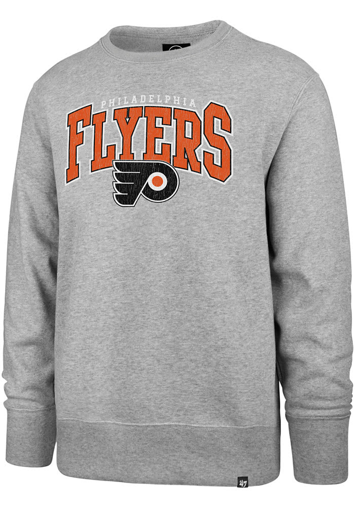 47 Philadelphia Flyers Mens Grey Var Block Long Sleeve Crew Sweatshirt