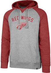 47 Detroit Red Wings Mens Grey Match Raglan Fashion Hood