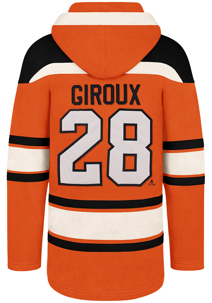 Claude Giroux 47 Philadelphia Flyers Mens Orange Superior Lacer Fashion Hood