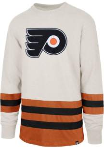 47 Philadelphia Flyers Tan Center Ice Long Sleeve Fashion T Shirt