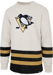47 Pittsburgh Penguins Tan Center Ice Long Sleeve Fashion T Shirt
