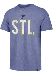 47 St Louis Blues Blue Abbreviation Match Short Sleeve Fashion T Shirt