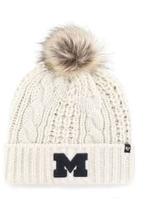 47 Michigan Wolverines White Meeko Cuff Womens Knit Hat
