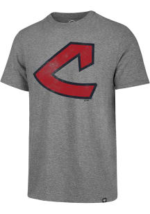 47 Cleveland Indians Grey Vintage Primary Short Sleeve Fashion T Shirt