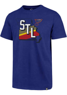 47 St Louis Blues Blue Retro Striped State Short Sleeve T Shirt