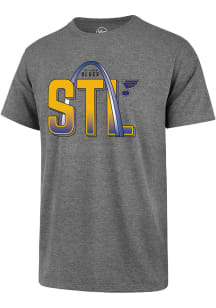 47 St Louis Blues Grey Block Arch Short Sleeve T Shirt