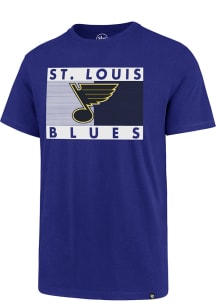 47 St Louis Blues Blue Dbl Stripe Square Short Sleeve T Shirt
