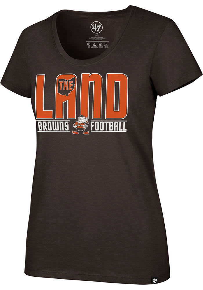 47 Cleveland Browns Womens Brown Regional The Land Short Sleeve T-Shirt
