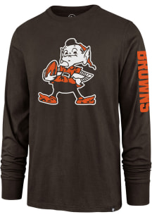 Brownie  Cleveland Browns Brown 47 Team Mascot Long Sleeve T Shirt
