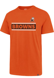 Brownie  Cleveland Browns Orange 47 Team Wordmark Short Sleeve T Shirt