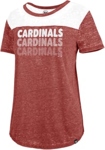 47 St Louis Cardinals Womens Red Fade Out Fling Crew Short Sleeve T-Shirt