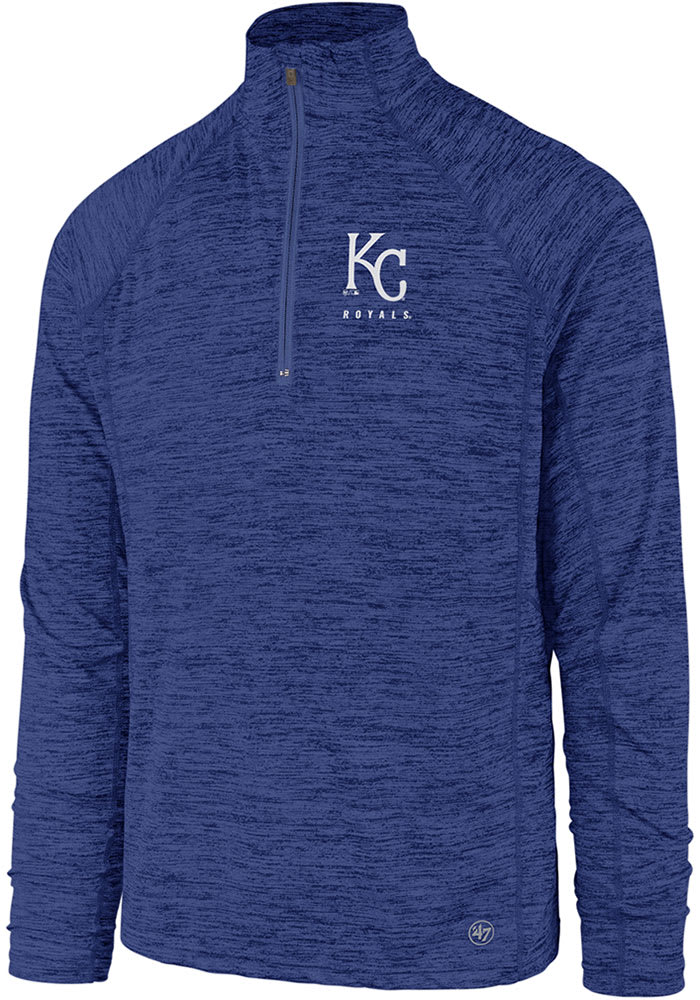 47 Kansas City Royals Mens Blue Impact Long Sleeve 1/4 Zip Pullover