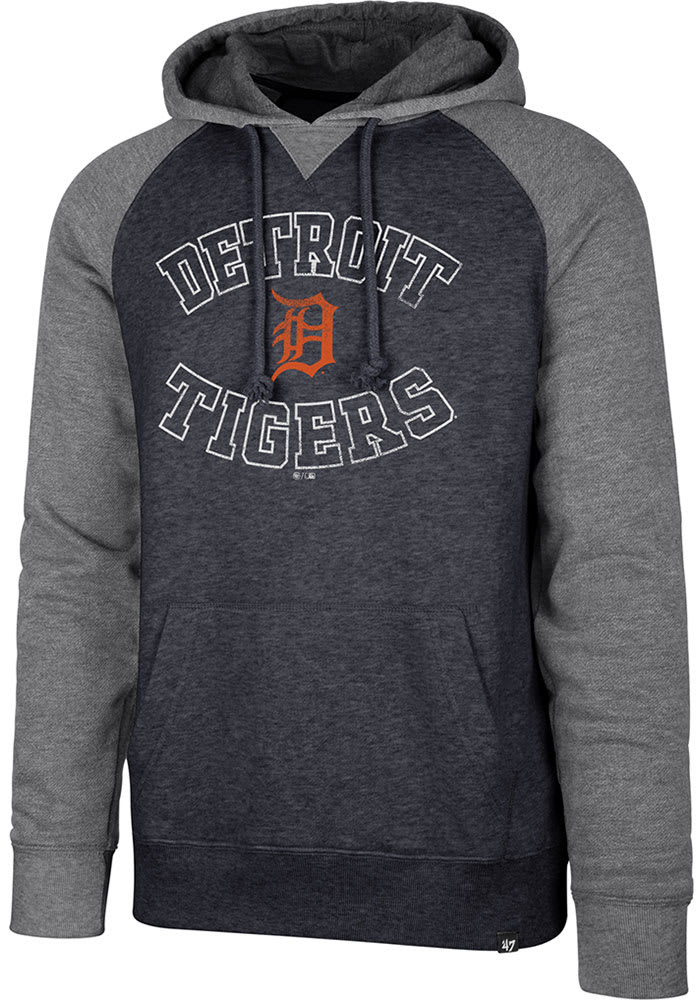 47 Detroit Tigers Mens Navy Blue Match Raglan Fashion Hood