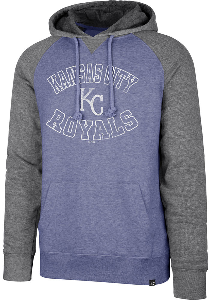47 Kansas City Royals Mens Blue Match Raglan Fashion Hood