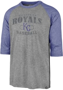 47 Kansas City Royals Grey Match Raglan Long Sleeve Fashion T Shirt