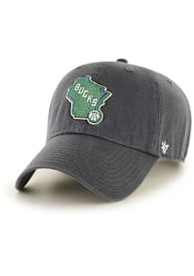 47 Milwaukee Bucks Clean Up Adjustable Hat - Charcoal