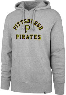 47 Pittsburgh Pirates Mens Grey Varsity Arch Headline Long Sleeve Hoodie