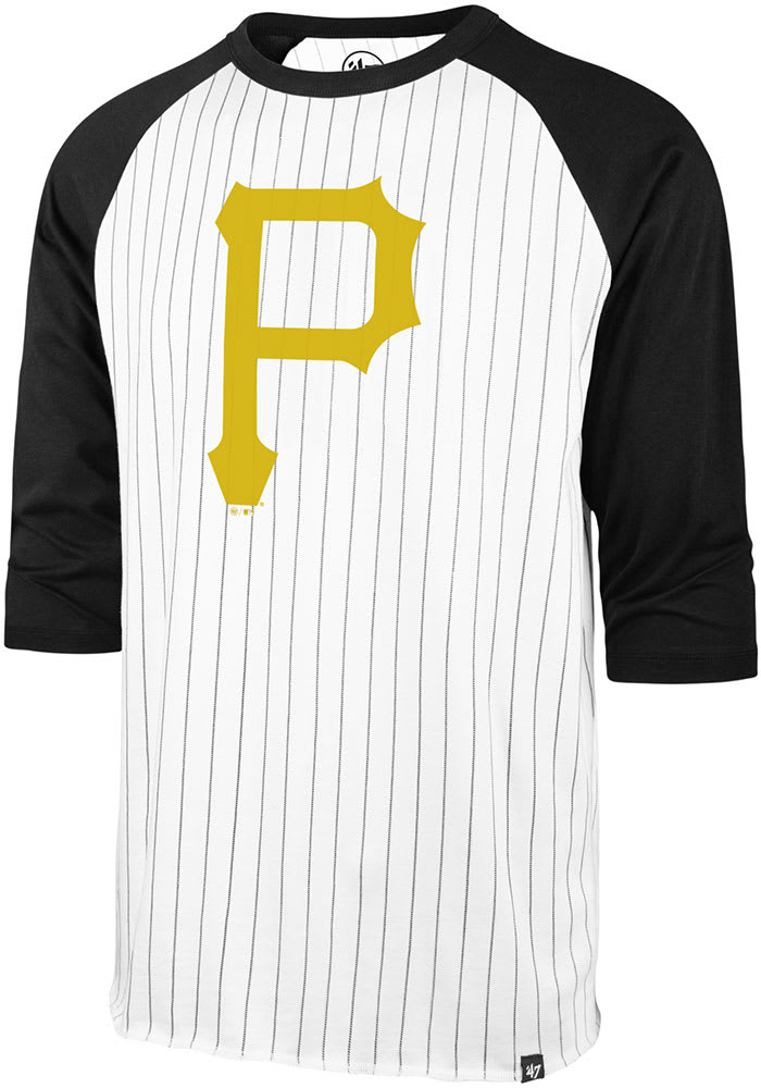 47 Pittsburgh Pirates White Pinstripe Raglan Long Sleeve Fashion T Shirt