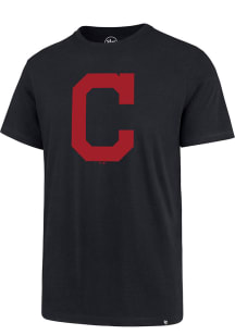47 Cleveland Indians Navy Blue Imprint Super Rival Short Sleeve T Shirt