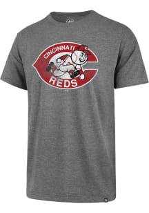 47 Cincinnati Reds Grey Throwback Super Rival Short Sleeve T Shirt