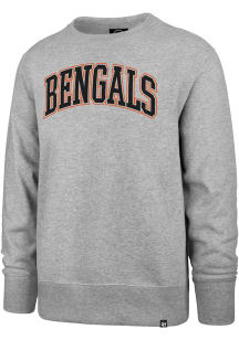 47 Cincinnati Bengals Mens Grey Arch Outline Headline Long Sleeve Crew Sweatshirt