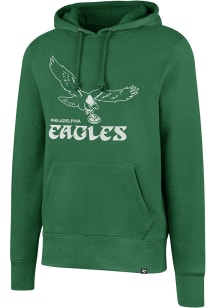 47 Philadelphia Eagles Mens Kelly Green Eagle Throwback Headline Long Sleeve Hoodie