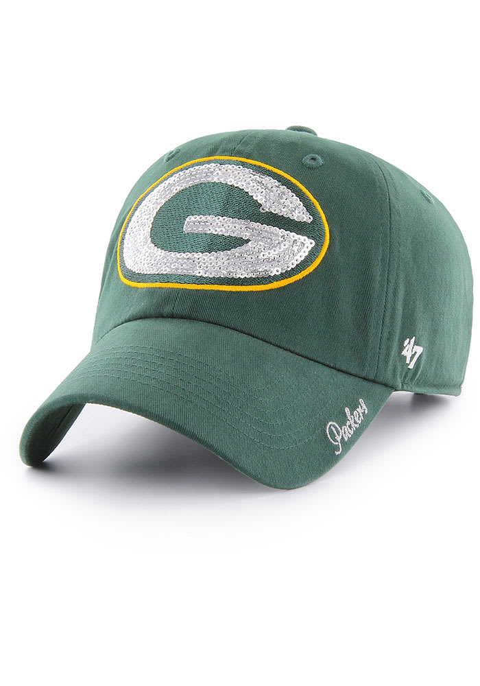 47 Green Bay Packers Green Sparkle Clean Up Womens Adjustable Hat