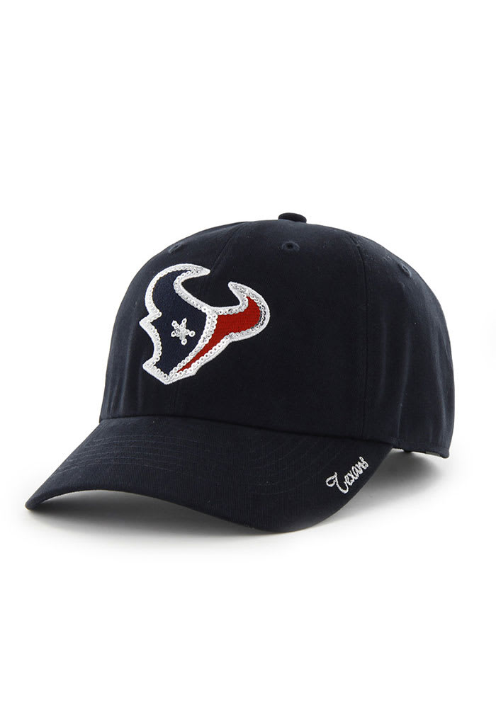 47 Houston Texans Navy Blue Sparkle Clean Up Womens Adjustable Hat