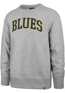47 St Louis Blues Mens Grey Arch Outline Headline Long Sleeve Crew Sweatshirt