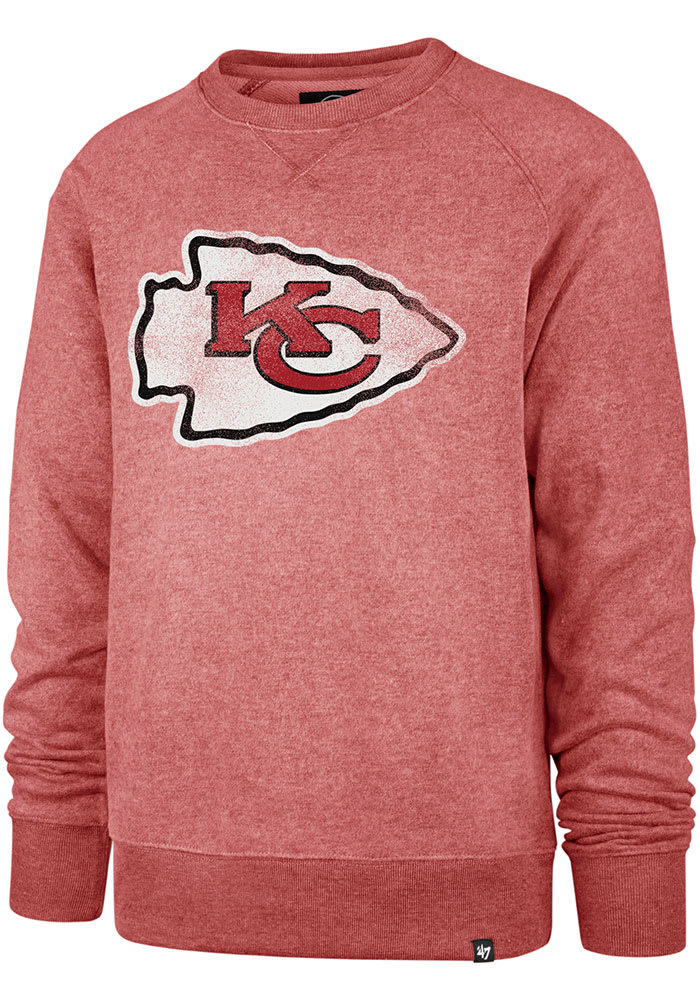 47 Kansas City Chiefs Mens Red Imprint Match Long Sleeve Fashion Sweatshirt