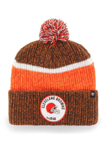 47 Cleveland Browns Brown Holcomb Cuff Pom Mens Knit Hat