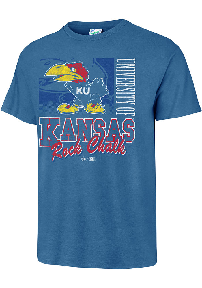 47 Kansas Jayhawks Blue Vintage Tubular Short Sleeve Fashion T Shirt