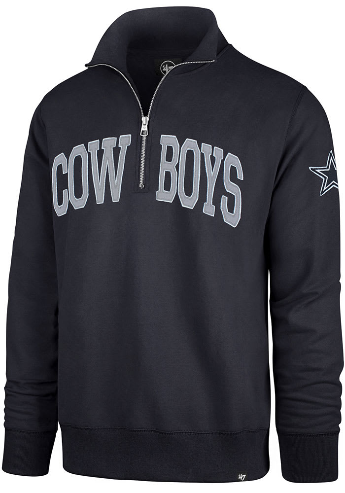 47 Dallas Cowboys Mens Navy Blue Upstate Striker Long Sleeve 1/4 Zip Fashion Pullover