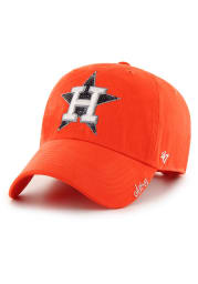 47 Houston Astros Orange Sparkle Clean Up Womens Adjustable Hat
