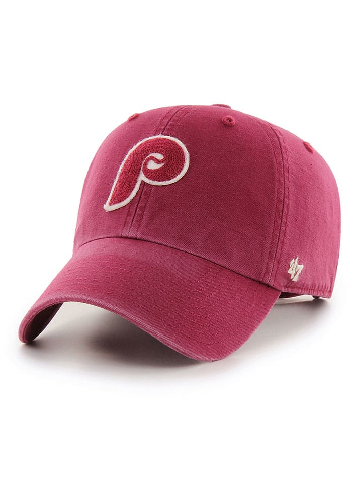 Philadelphia Phillies Throwback MLB Brand Maroon Clean Up Adjustable Hat