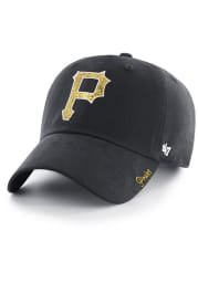47 Pittsburgh Pirates Black Sparkle Clean Up Womens Adjustable Hat