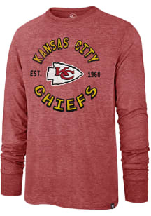 47 Kansas City Chiefs Red Match Triblend Long Sleeve Fashion T Shirt