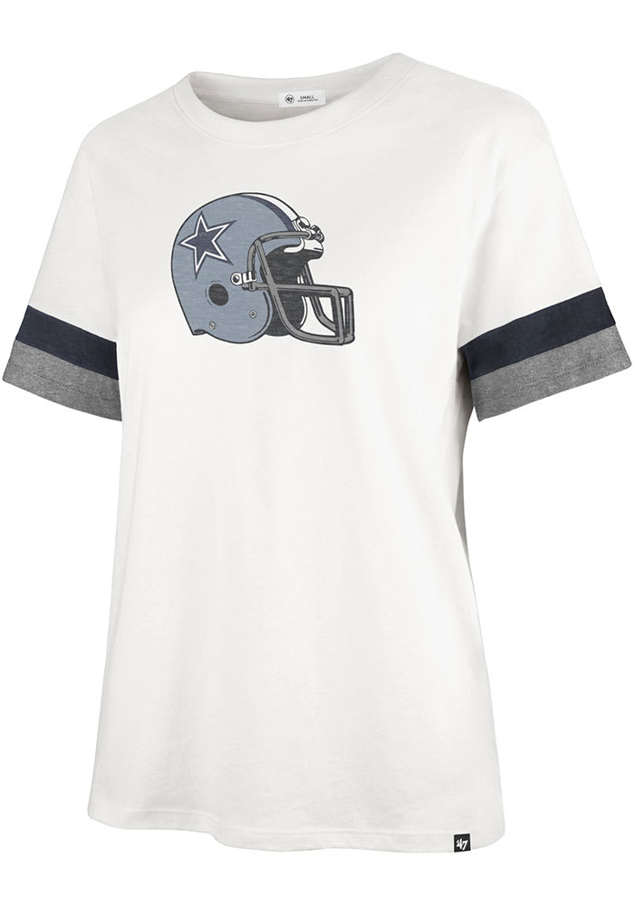 Women's Dallas Cowboys '47 Navy Hollow Bling Piper Luxe V-Neck T-Shirt