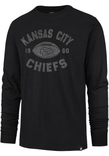 47 Kansas City Chiefs Black Overcast Franklin Long Sleeve Fashion T Shirt