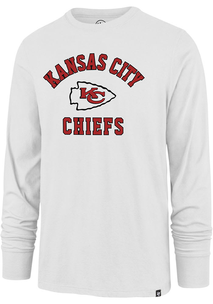 47 Kansas City Chiefs White Varsity Arch Super Rival Long Sleeve T Shirt