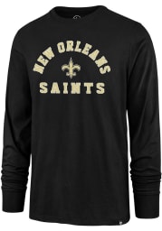 47 New Orleans Saints Black Varsity Arch Super Rival Long Sleeve T Shirt