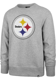 47 Pittsburgh Steelers Mens Grey Imprint Headline Long Sleeve Crew Sweatshirt