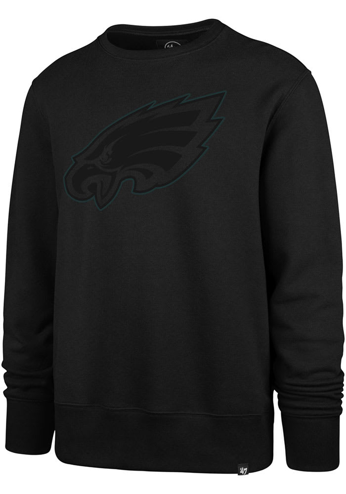 47 Philadelphia Eagles Mens Black Pop Imprint Headline Long Sleeve Crew Sweatshirt