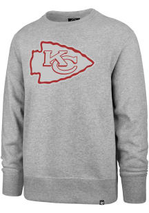 47 Kansas City Chiefs Mens Grey Pop Imprint Headline Long Sleeve Crew Sweatshirt